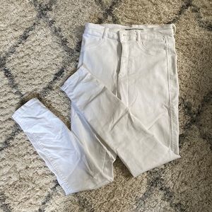 Zara High Waisted White Skinny Jeans